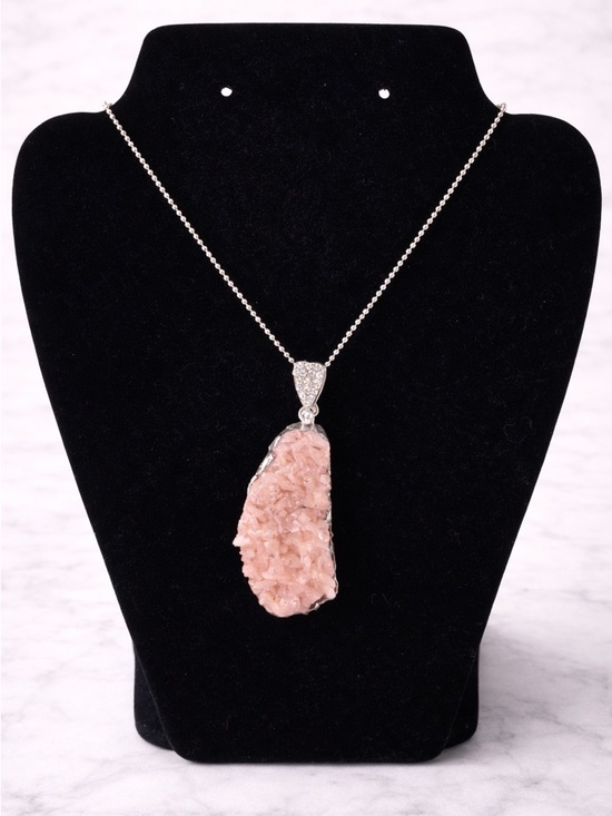 None Jewelry - Pink Apophyllite Pendant Necklace - Women Jewelry- AS IS